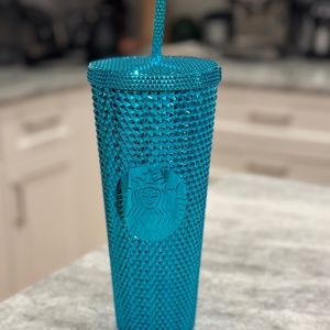 Brand New Starbucks Blue Metallic Chrome Studded  24oz Tumbler